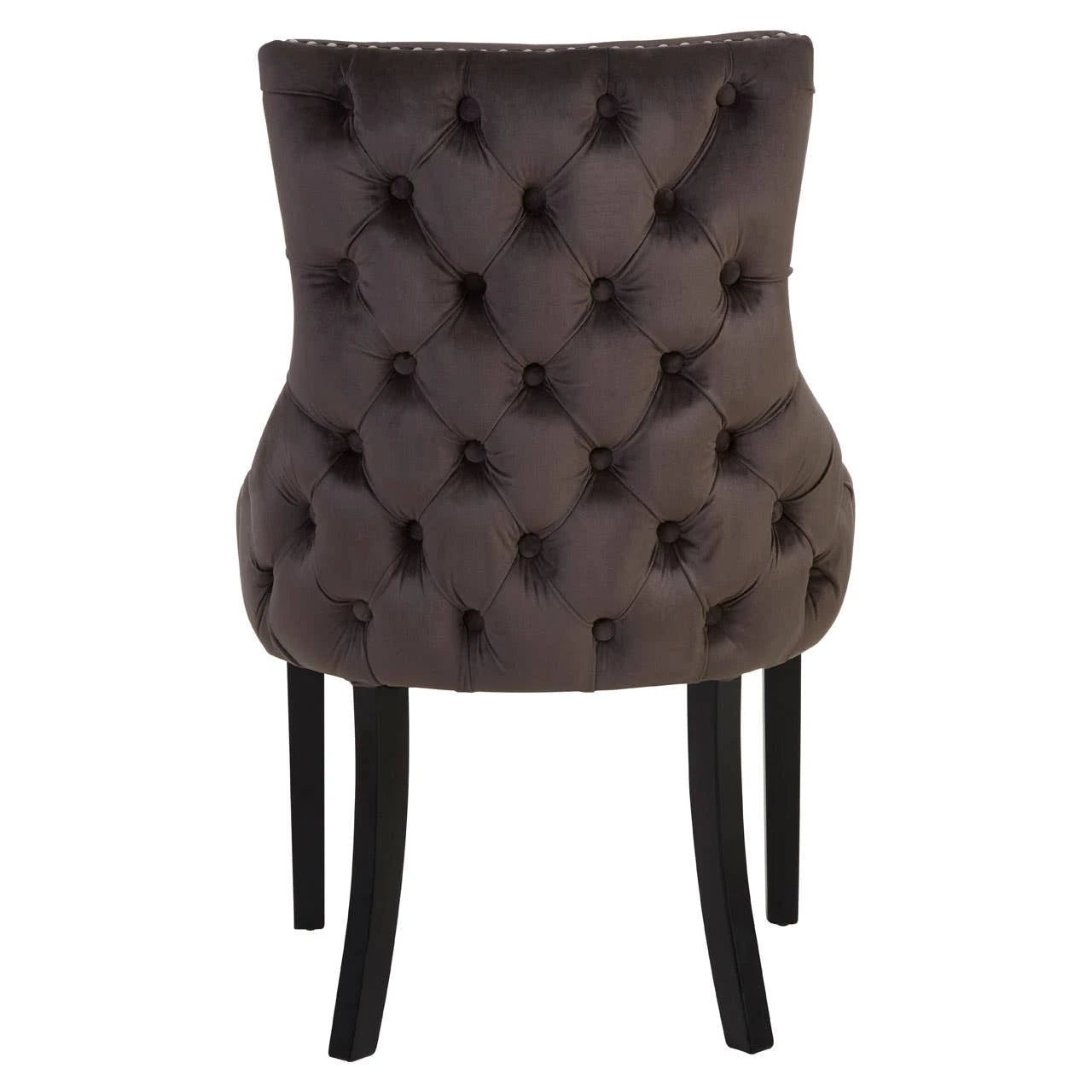 Kensington Townhouse Grey Velvet Button Tufted Dining Chair