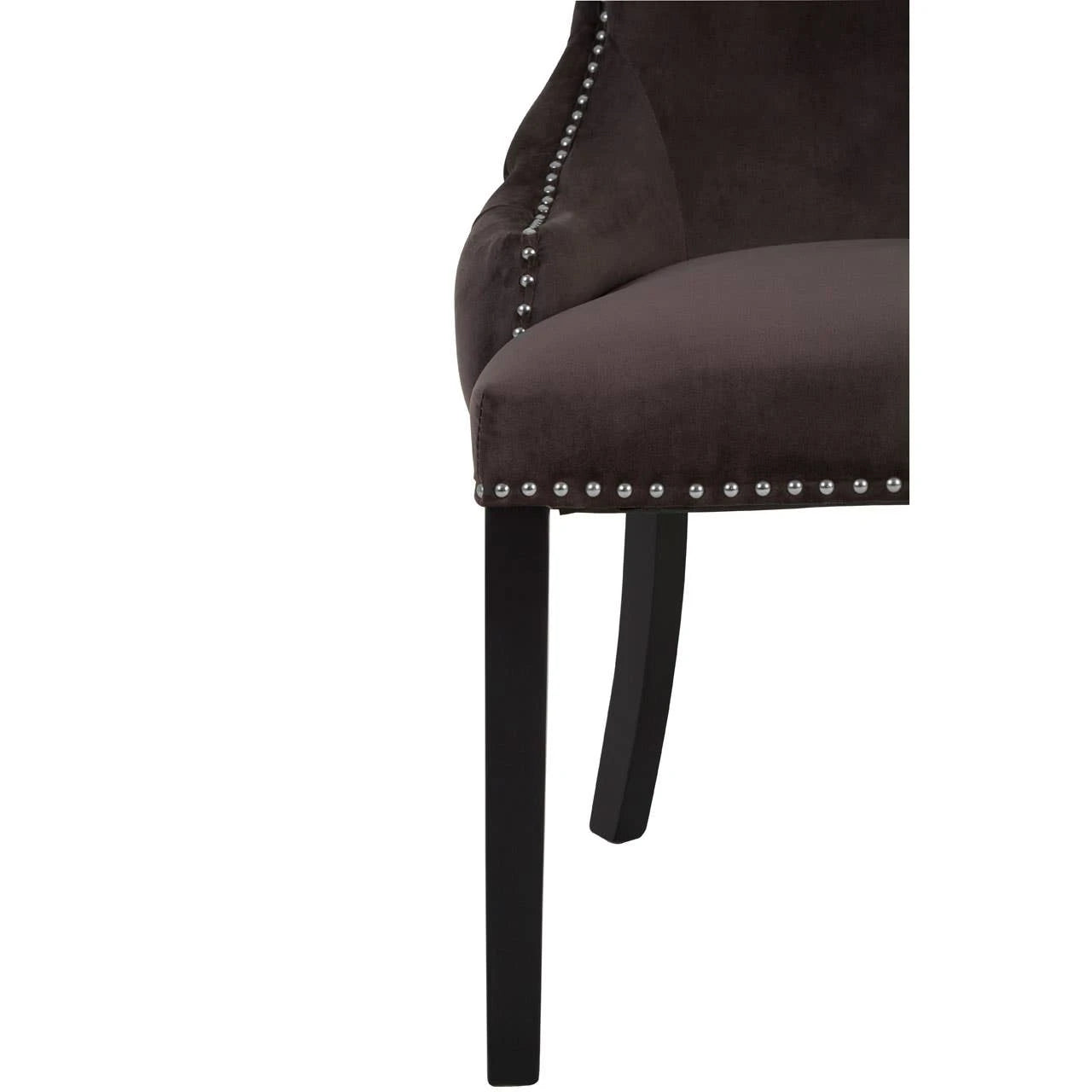 Kensington Townhouse Grey Velvet Button Tufted Dining Chair