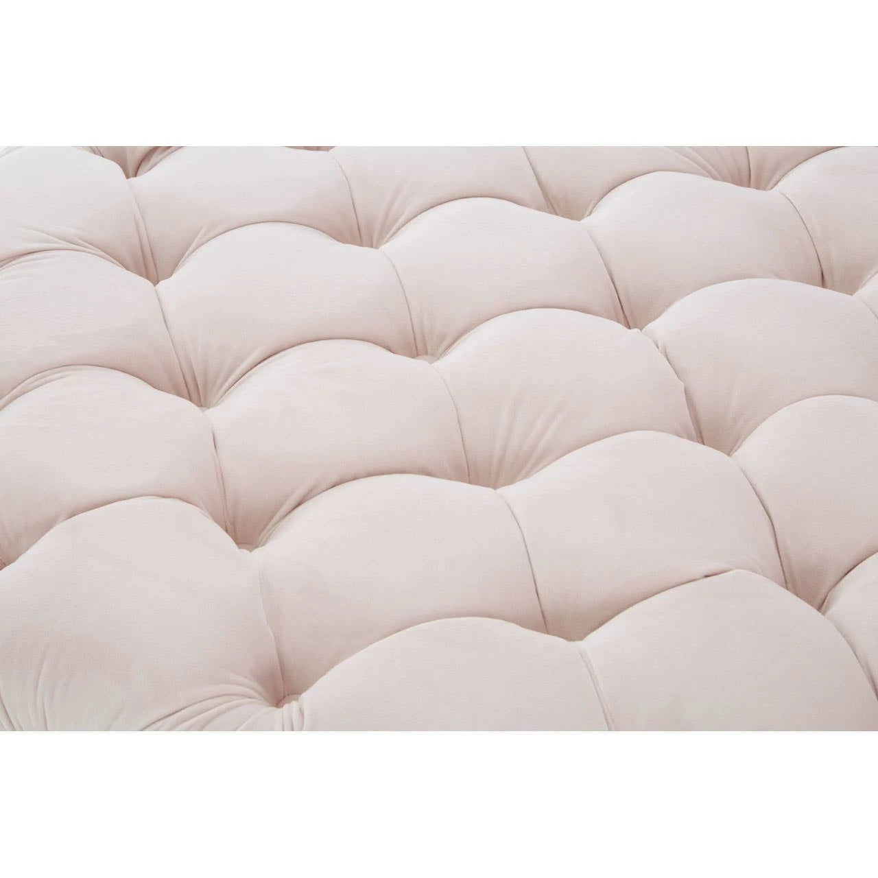 Suri Pale Pink Velvet Round Ottoman Stool
