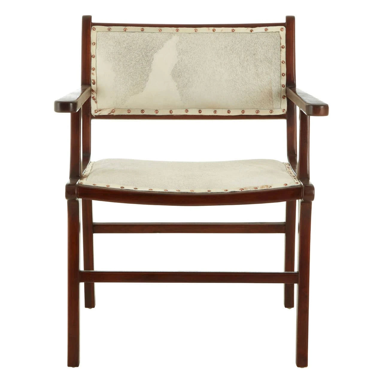 Kendari Leather and Teak Wood Dining Chair