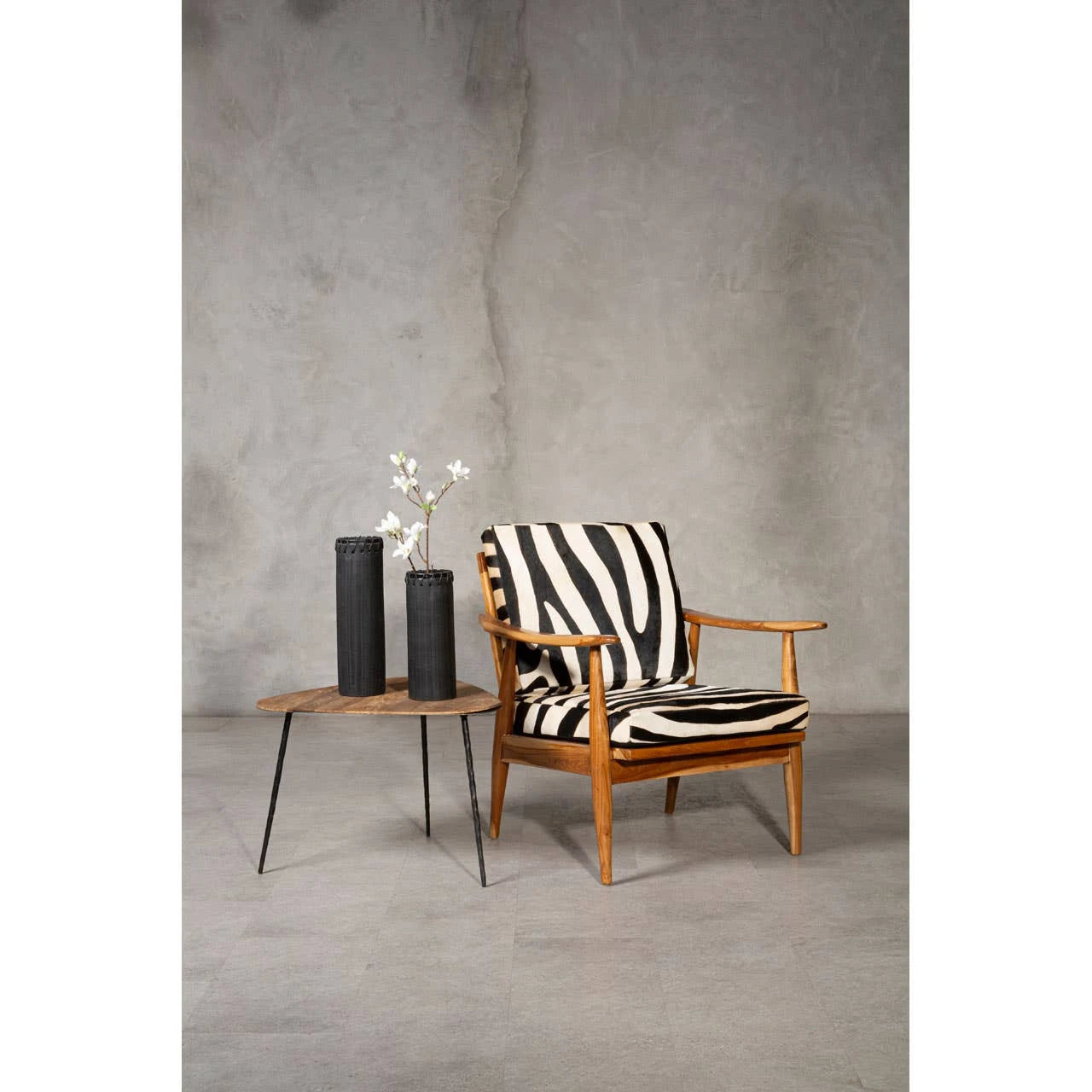 Kendari Zebra Design Hair on Leather Armchair