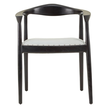 Kendari Open Back Grey Leather Chair
