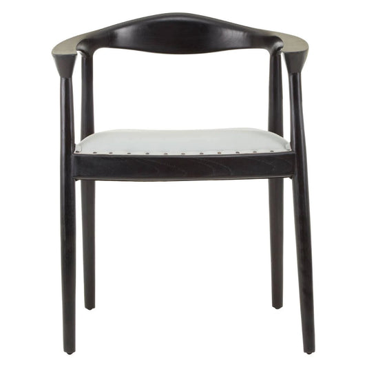 Kendari Open Back Grey Leather Chair