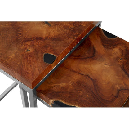 Surak Set Of 3 Teak Wood Nesting Tables