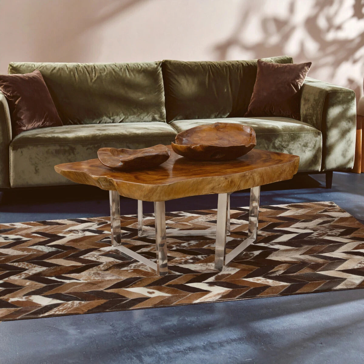 Surak Live Edge Teak Wood Coffee Table
