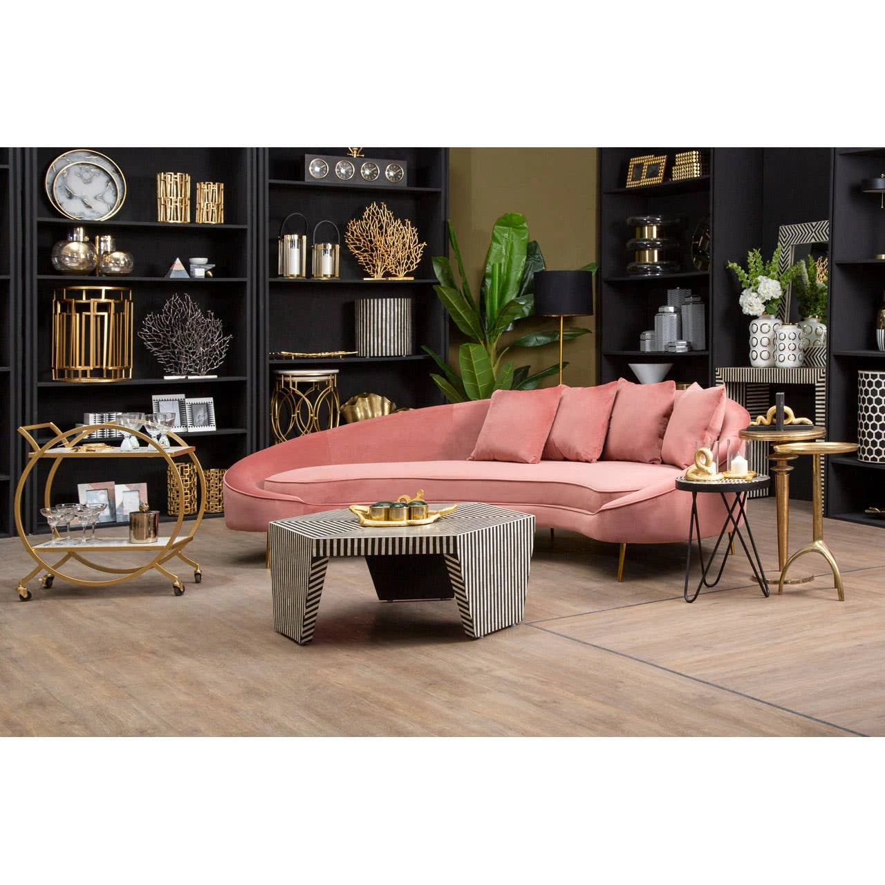 Fusion Striped Bone Inlay Coffee Table