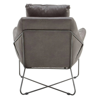 Hugo Grey Faux Leather Chair