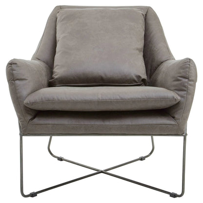 Hugo Grey Faux Leather Chair