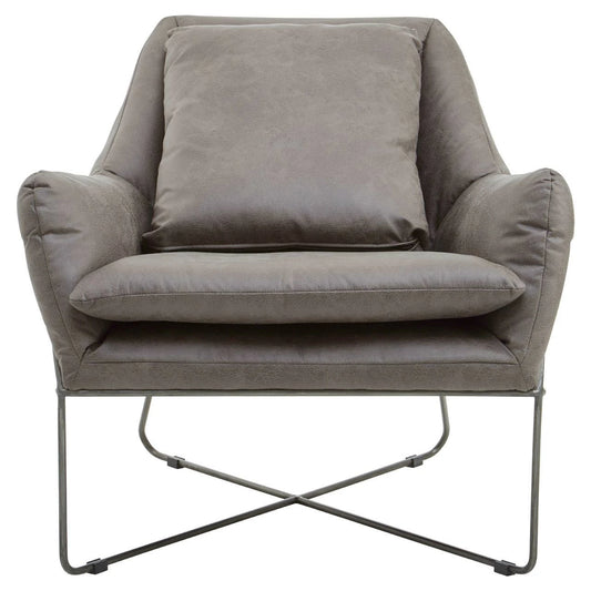 Hugo Grey Faux Leather Chair