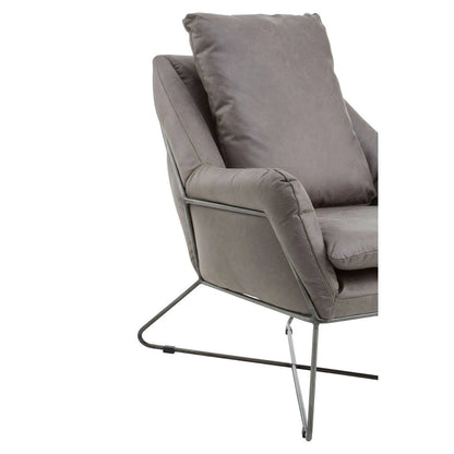 Hugo Grey Faux Leather Chair