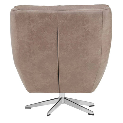Harold Brown Leather Effect Swivel Chair