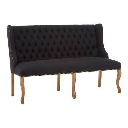 Harrison Black 2 Seat Bench Sofa