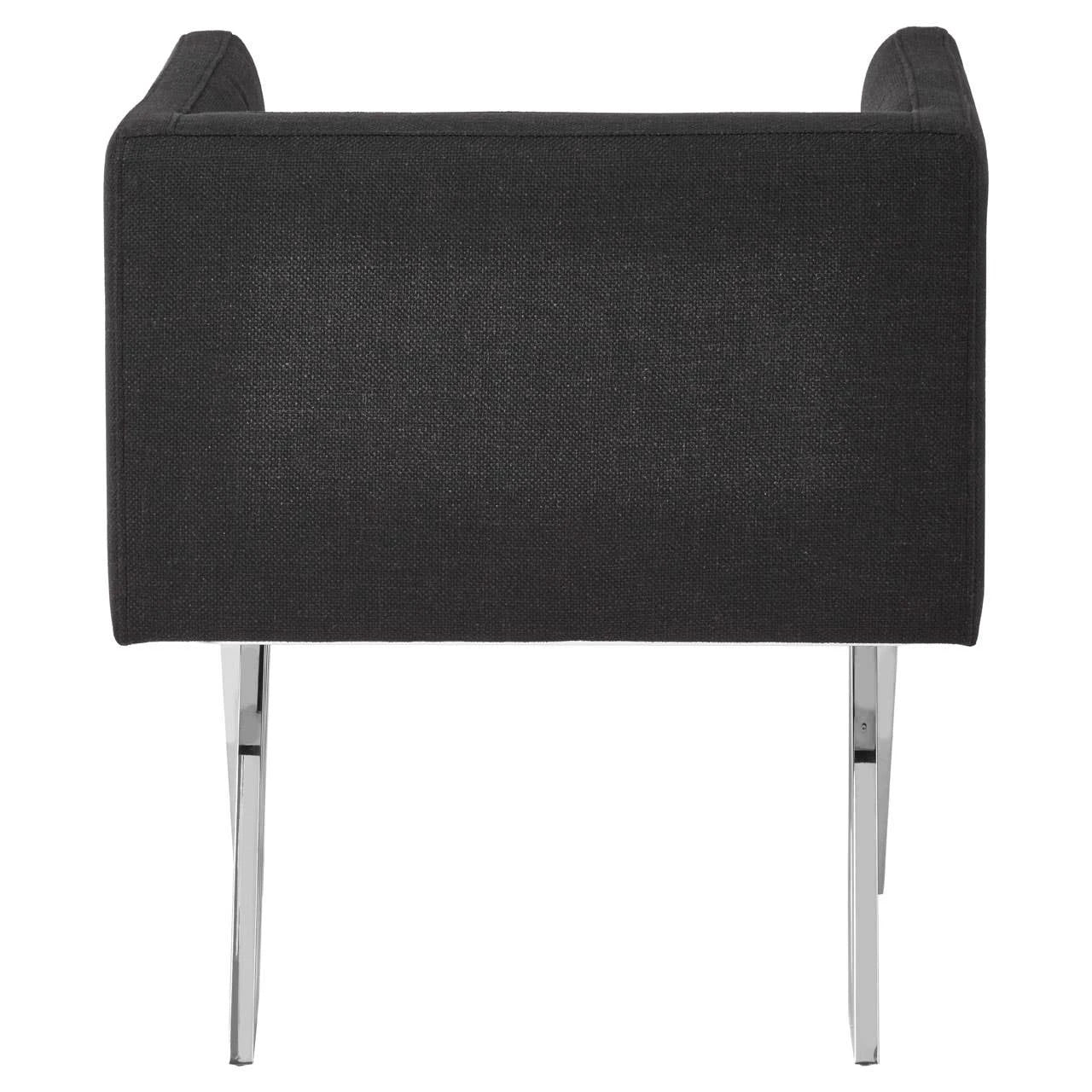 Piermount Black Dining Chair with Silver Legs