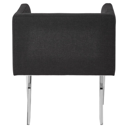 Piermount Black Dining Chair with Silver Legs