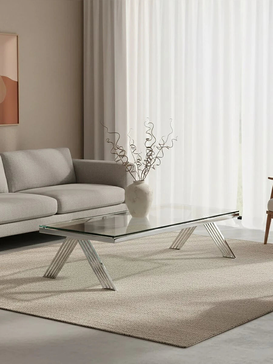 Piermount Clear Glass Coffee Table