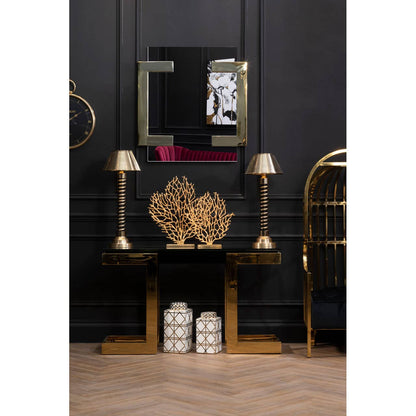 Deana Gold and Black Console Table