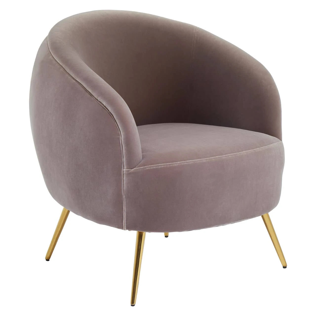 Manhattan Mink Velvet Curved Accent Chair
