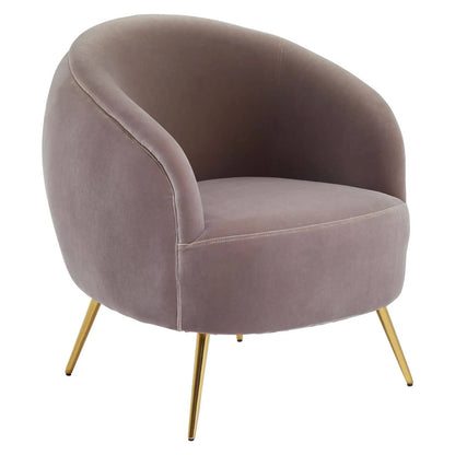 Manhattan Mink Velvet Curved Accent Chair
