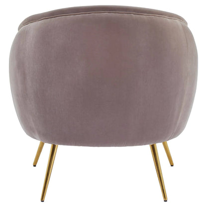 Manhattan Mink Velvet Curved Accent Chair