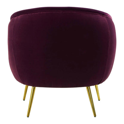 Manhattan Purple Velvet Curved Accent Chair
