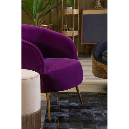 Manhattan Purple Velvet Curved Accent Chair