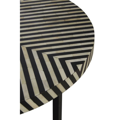 Boho Bone Inlay Coffee Table with Metal Legs