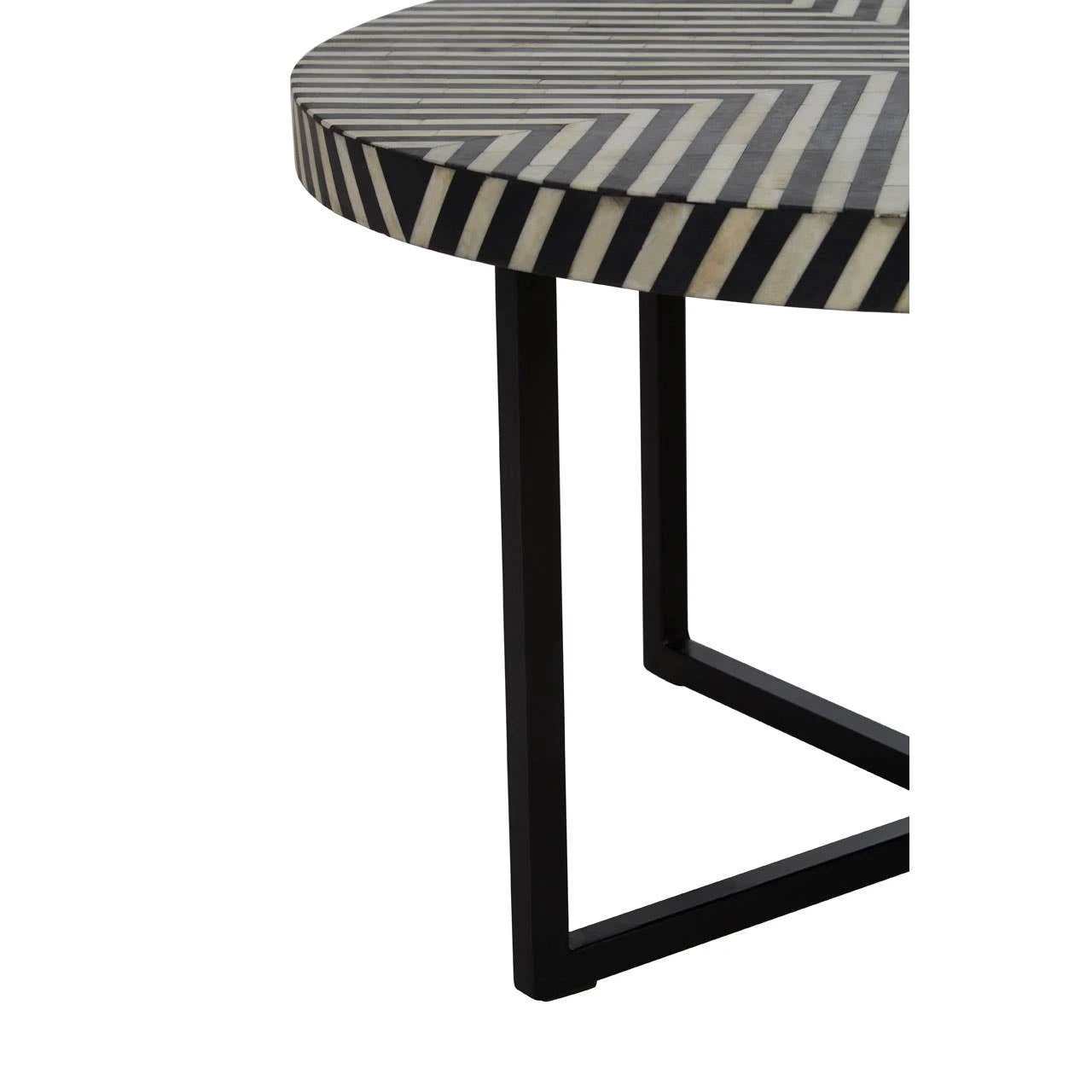 Boho Bone Inlay Coffee Table with Metal Legs
