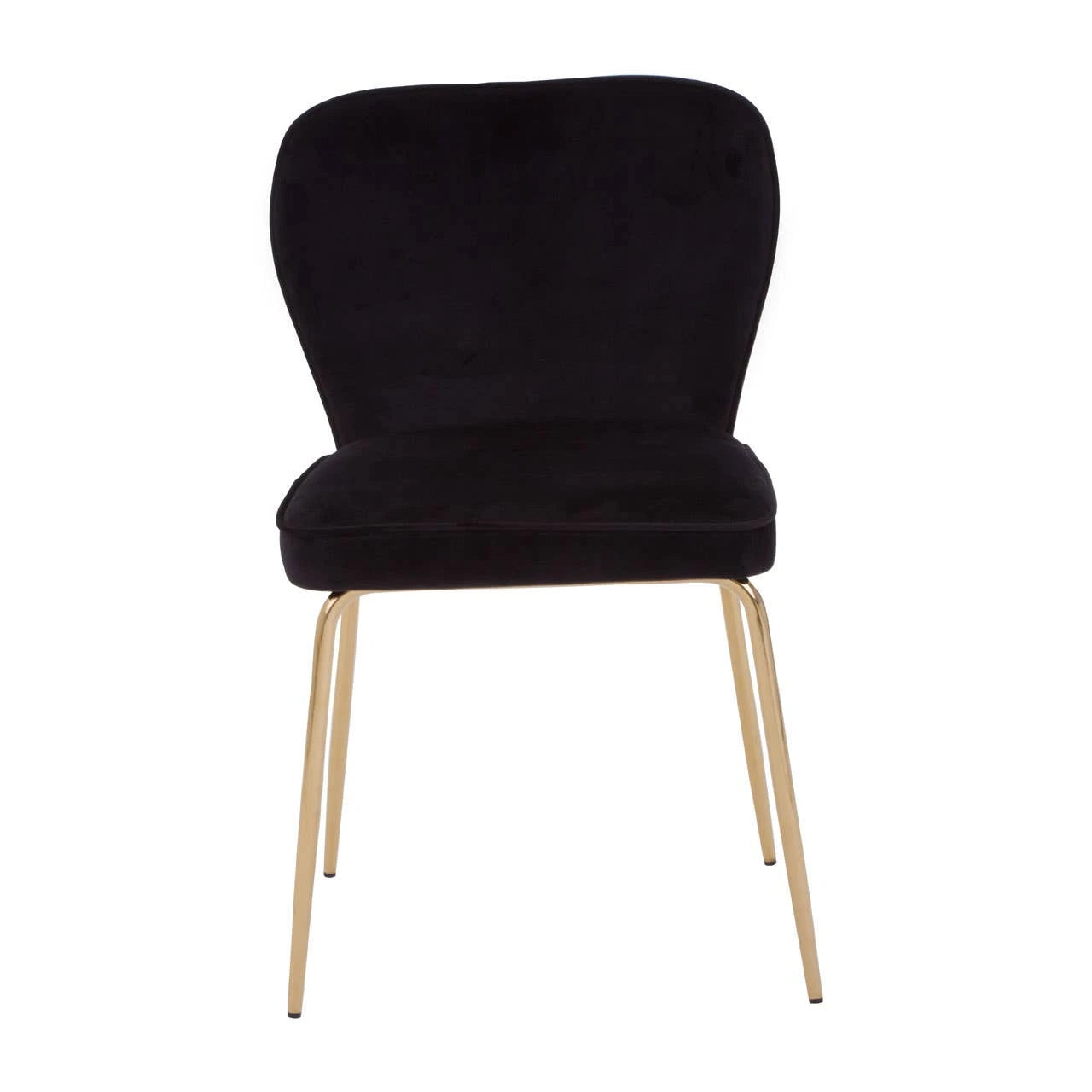 Tamzin Curved Black Gold Finish Dining Chair