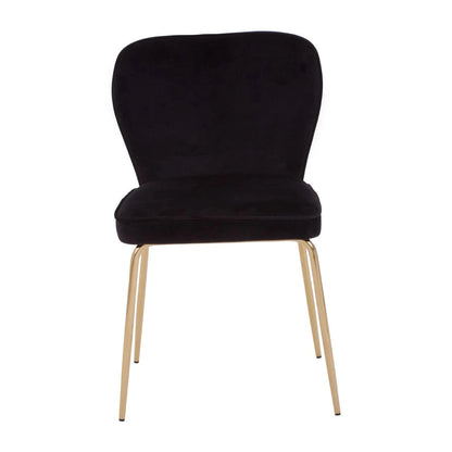 Tamzin Curved Black Gold Finish Dining Chair