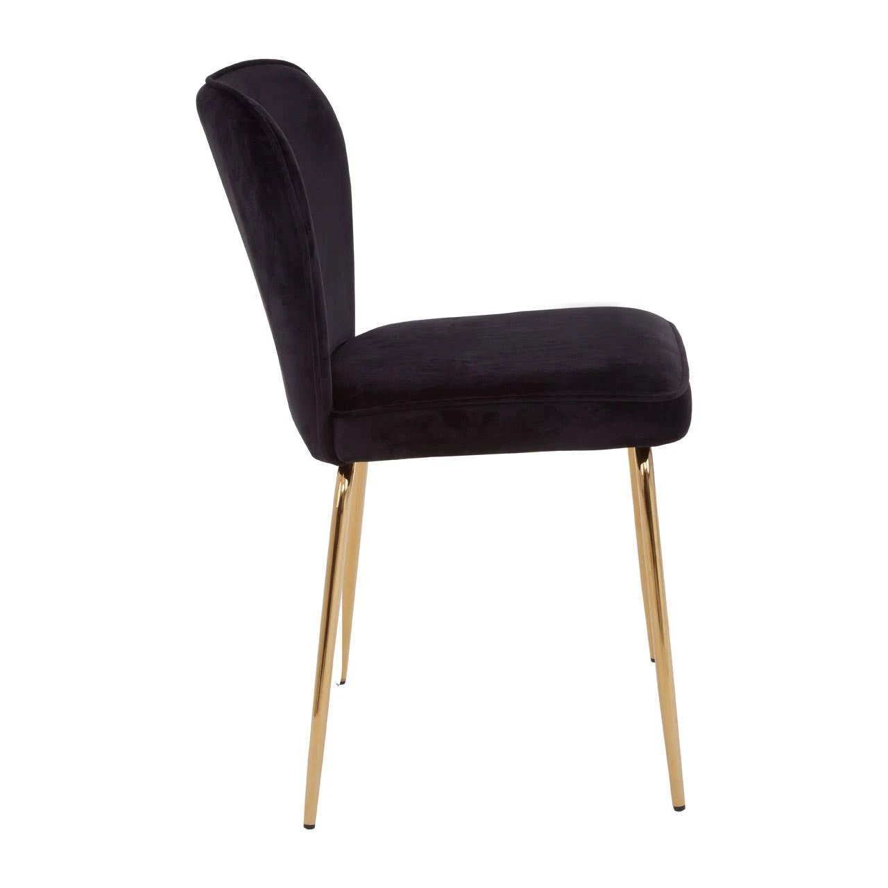 Tamzin Curved Black Gold Finish Dining Chair