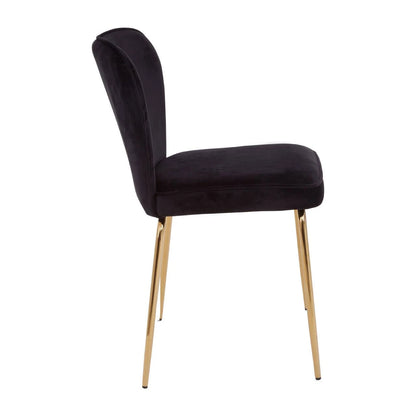 Tamzin Curved Black Gold Finish Dining Chair