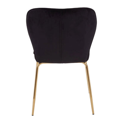 Tamzin Curved Black Gold Finish Dining Chair
