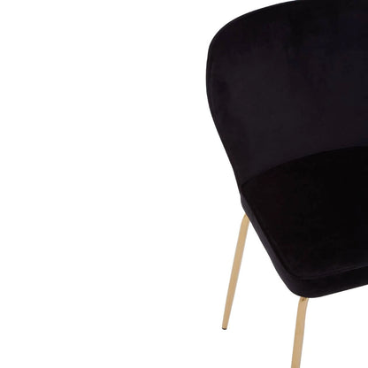 Tamzin Curved Black Gold Finish Dining Chair