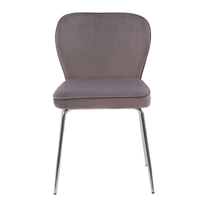 Tamzin Curved Mink Chrome Finish Dining Chair