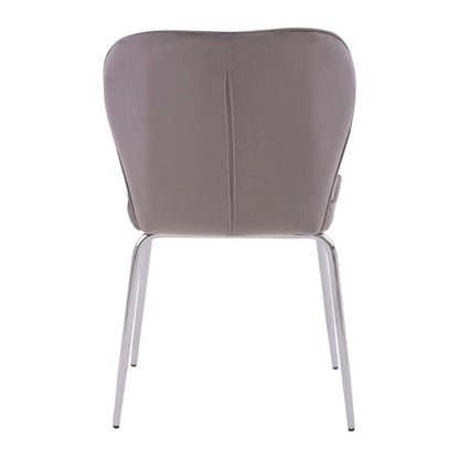 Tamzin Curved Mink Chrome Finish Dining Chair
