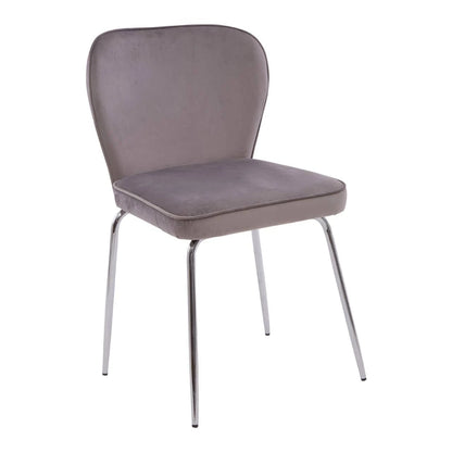 Tamzin Curved Mink Chrome Finish Dining Chair