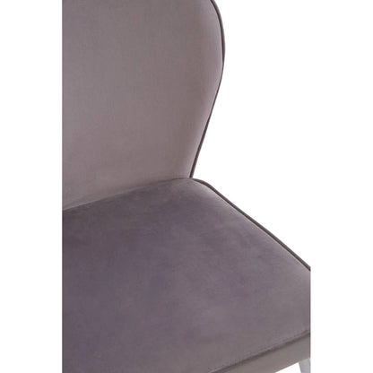 Tamzin Curved Mink Chrome Finish Dining Chair