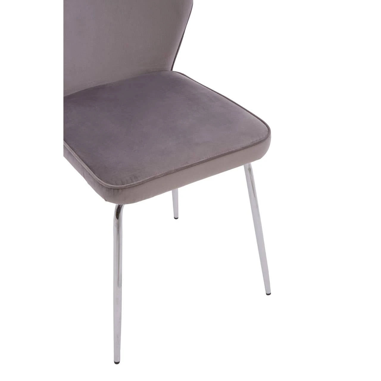 Tamzin Curved Mink Chrome Finish Dining Chair