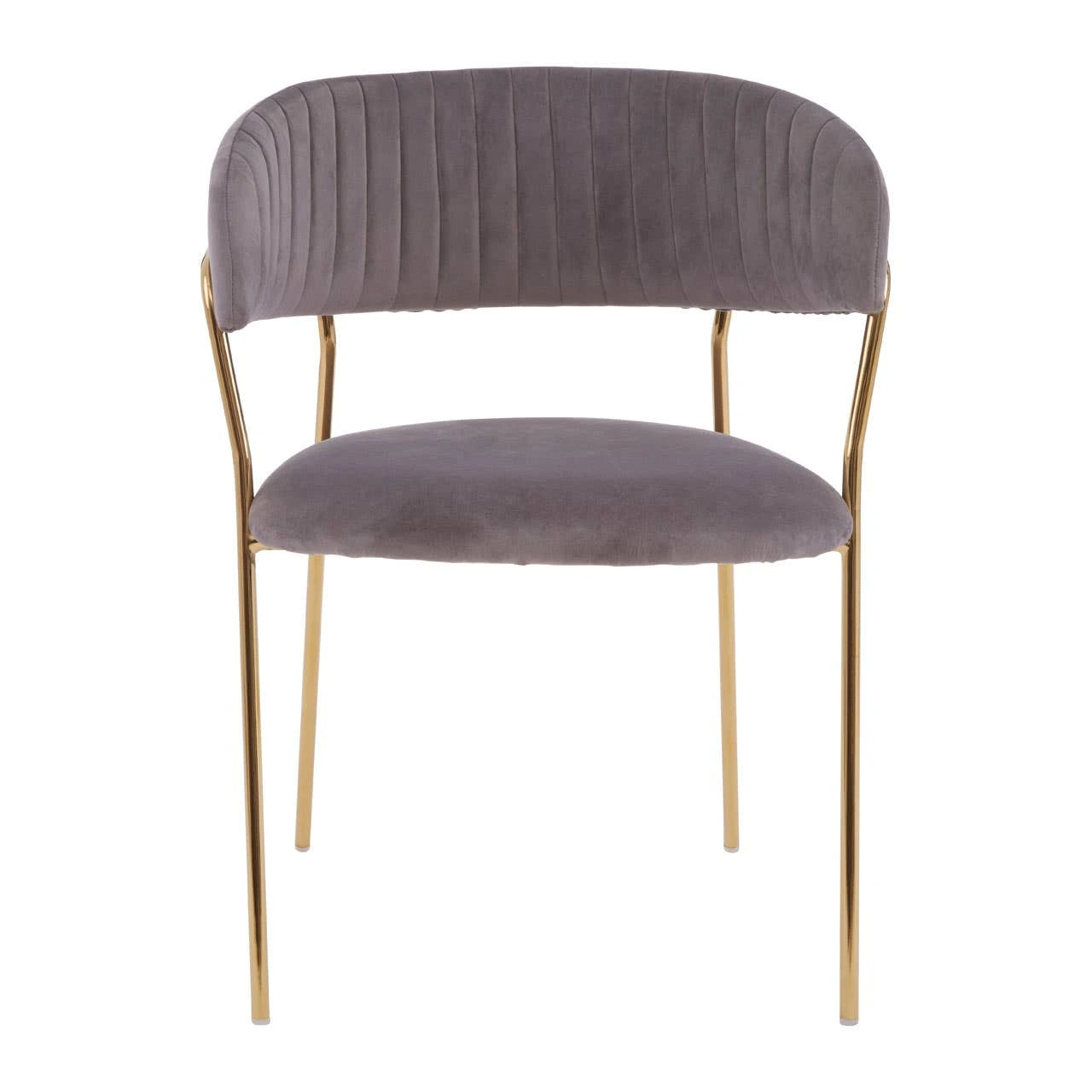 Tamzin Mink Velvet Channel Tufted Dining Chair