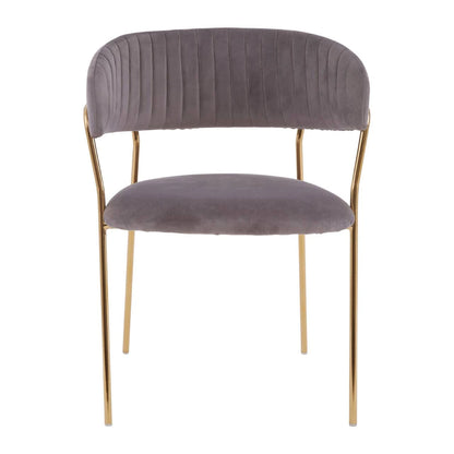 Tamzin Mink Velvet Channel Tufted Dining Chair