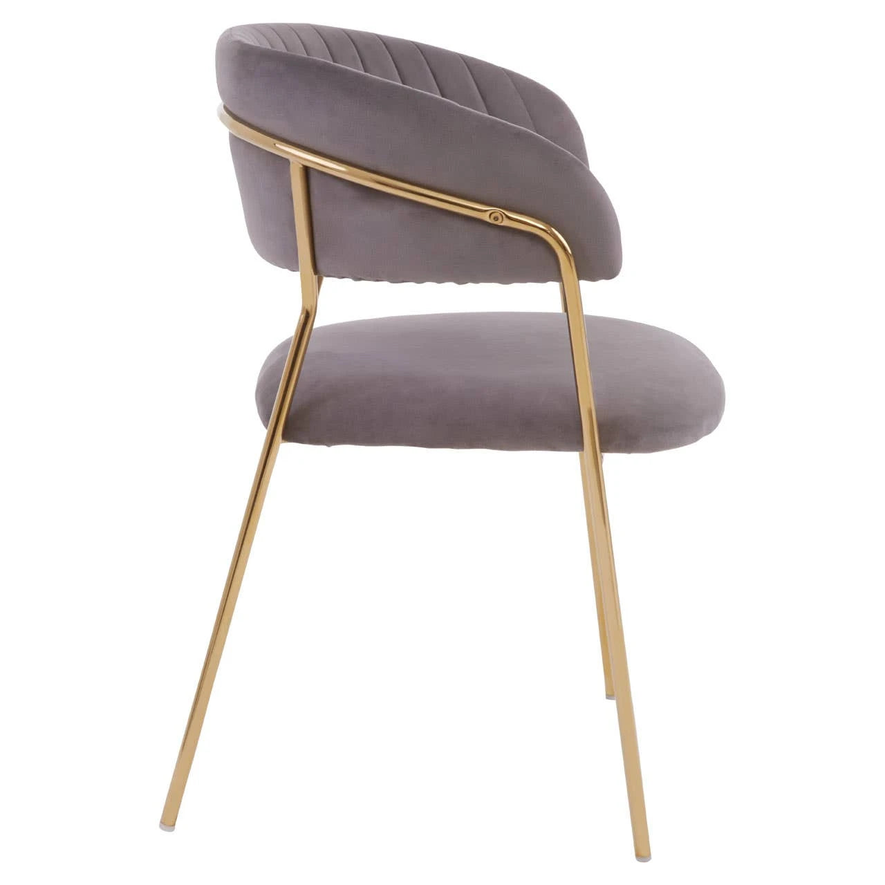 Tamzin Mink Velvet Channel Tufted Dining Chair