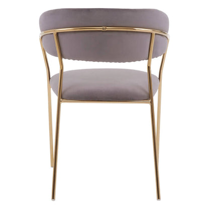 Tamzin Mink Velvet Channel Tufted Dining Chair