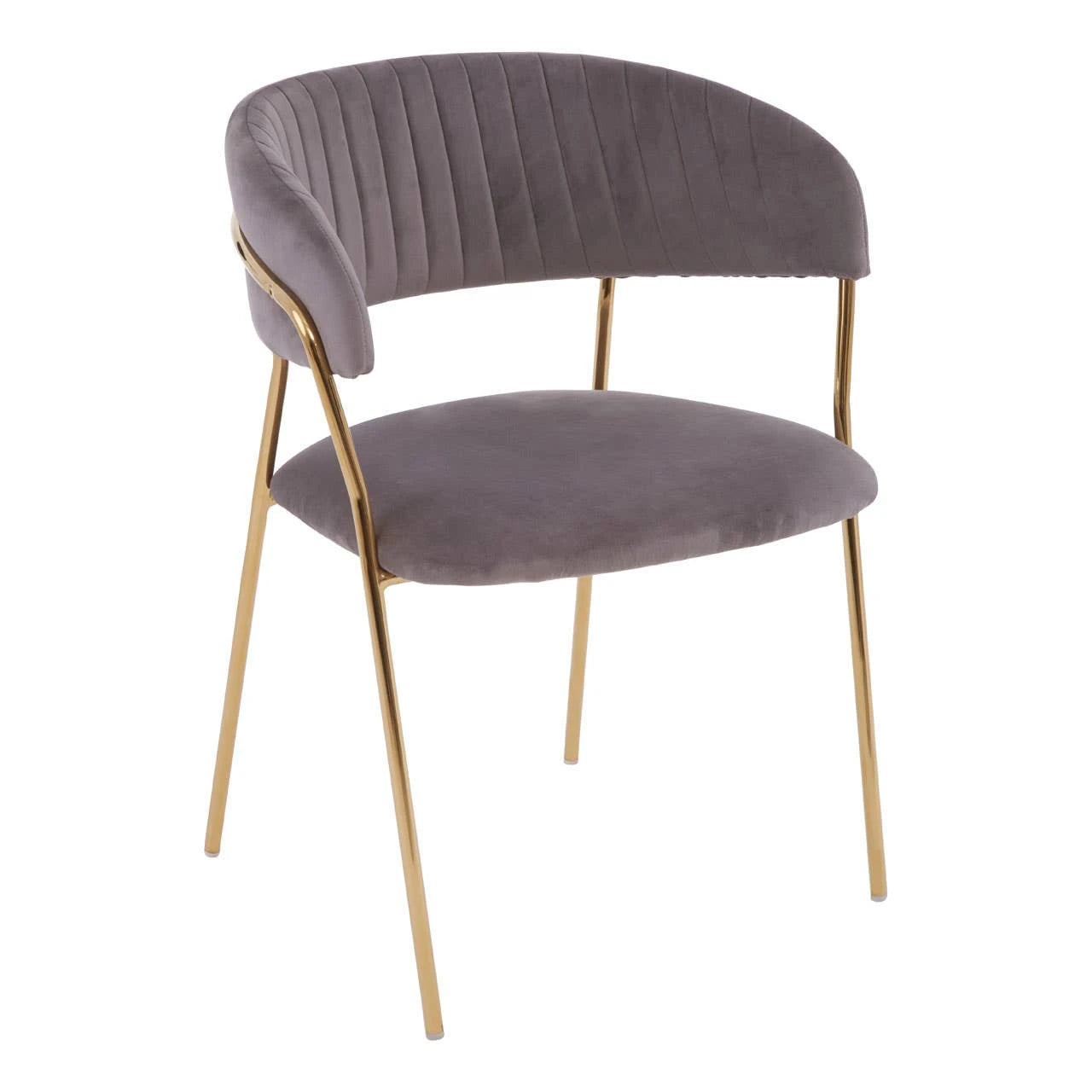 Tamzin Mink Velvet Channel Tufted Dining Chair