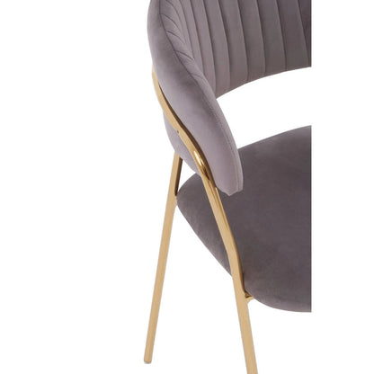 Tamzin Mink Velvet Channel Tufted Dining Chair
