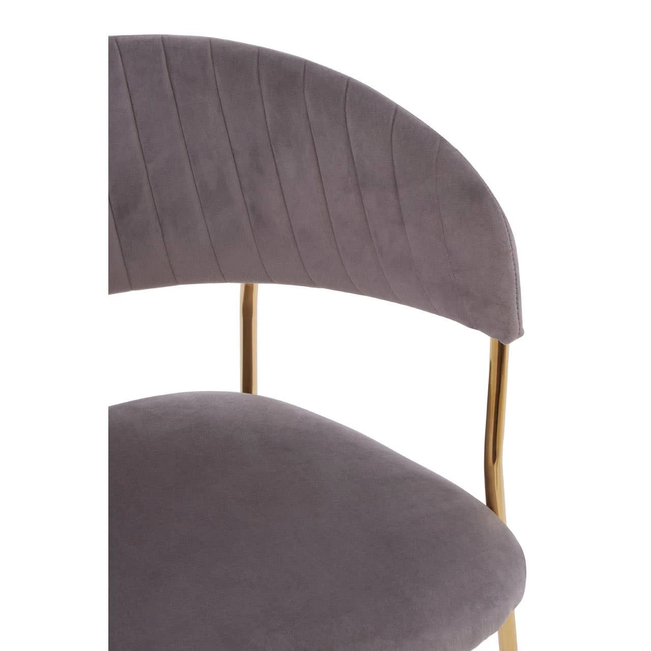 Tamzin Mink Velvet Channel Tufted Dining Chair