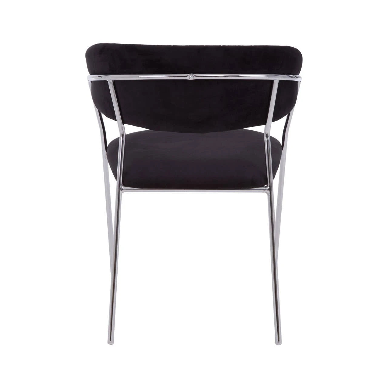 Tamzin Black Velvet Channel Tufted Dining Chair