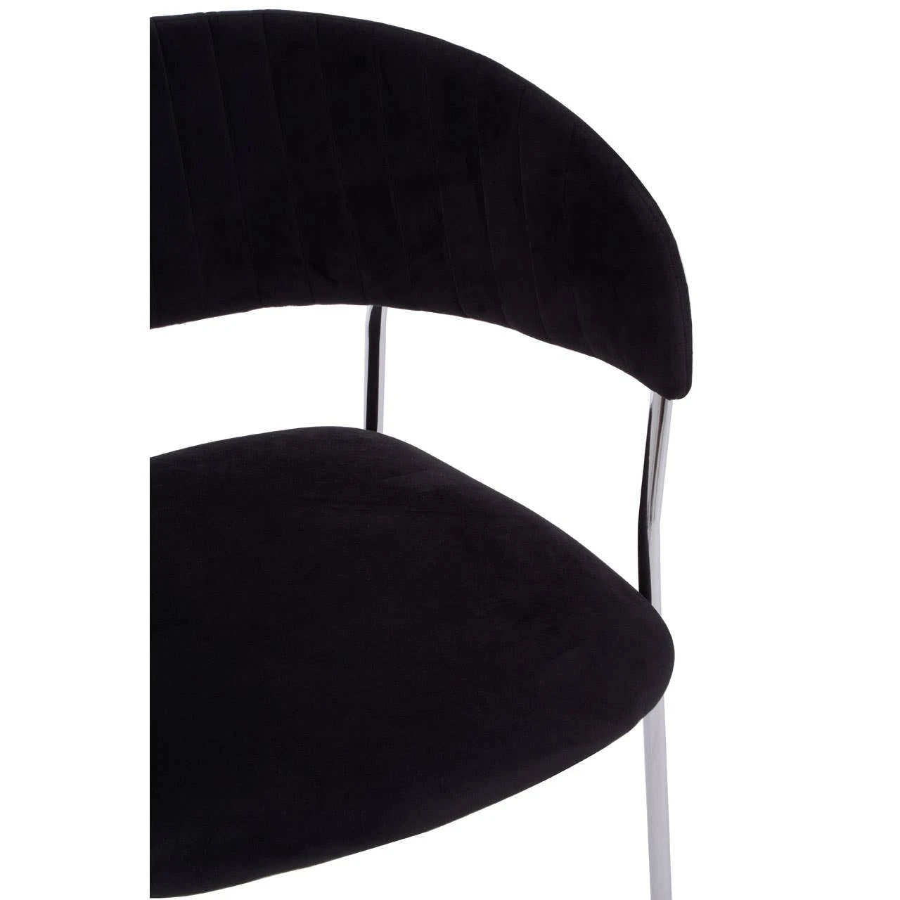 Tamzin Black Velvet Channel Tufted Dining Chair