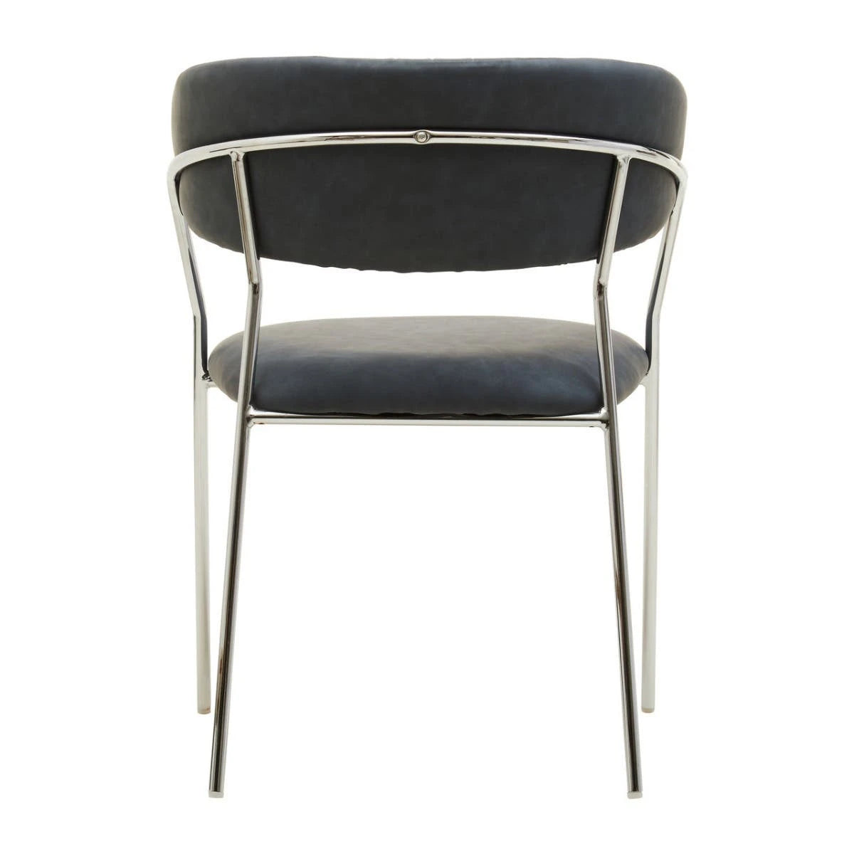 Tamzin Dark Grey Leather Effect Curved Dining Chair