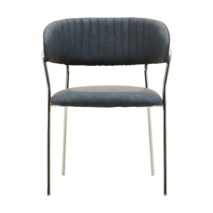 Tamzin Dark Grey Leather Effect Curved Dining Chair