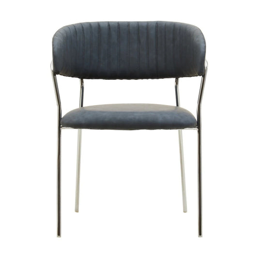 Tamzin Dark Grey Leather Effect Curved Dining Chair